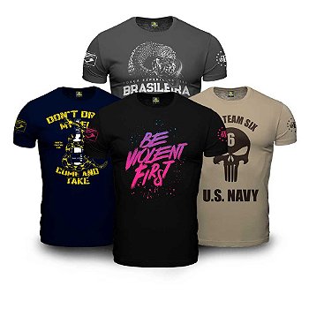 Kit 4 Camisetas Masculinas Violent Team Six