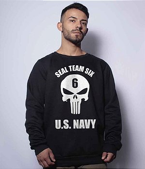 Casaco Básico de Moletom The Punisher Seal US NAVY Team Six Brasil