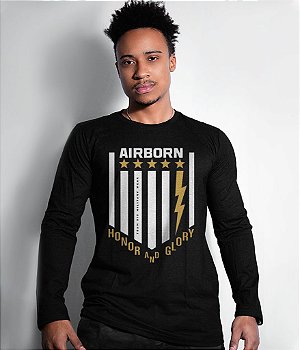 Camiseta Manga Longa AirBorn Honor and Glory Masculina Team Six Brasil