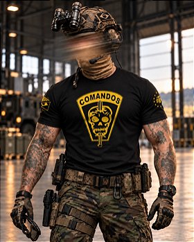 Camiseta Masculina Comandos Faca na Caveira Secret Box Team Six Brasil