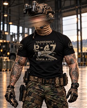 Camiseta Masculina P-47 THUNDERBOLT Secret Box Team Six Brasil