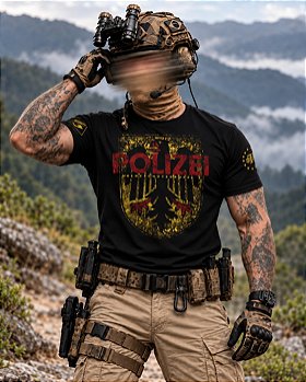 Camiseta Masculina Polizei Secret Box Team Six Brasil