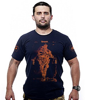 Camiseta Masculina NEW POLICE NYPD Navy Blue Team Six Brasil