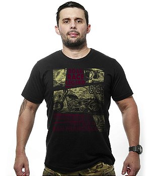 Camiseta Masculina Motorcycle T6 Old School Race Legend Tático Militar TeamSix Brasil