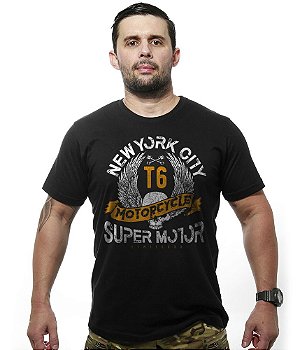 Camiseta Masculina Motorcycle T6 Old School Super Motor Tático Militar TeamSix Brasil