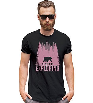Camiseta Masculina Outdoor Never Stop Exploring Tático Militar TeamSix Brasil