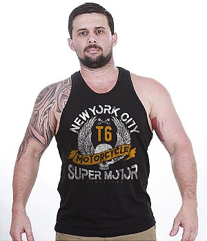 Camiseta Regata Motorcycle T6 Old School Super Motor Masculina Team Six Brasil