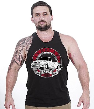 Camiseta Regata Old Cars Pickup Live Fast Ride Free Masculina Team Six Brasil