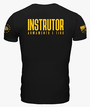 Camiseta Masculina Militar Instrutor de Tiro Preta Team Six