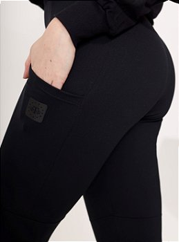 Legging Feminina de Alta Cobertura UV50+ Join Or Die Team Six Preta