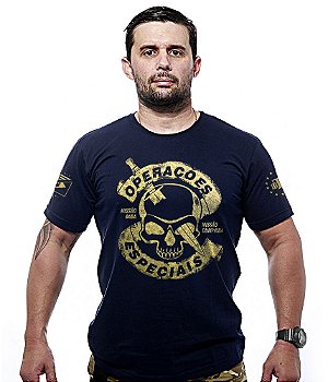 Camiseta Masculina Operações Especiais Gold Line Team Six Brasil
