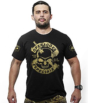 Camiseta Masculina Operações Especiais Gold Line Team Six Brasil