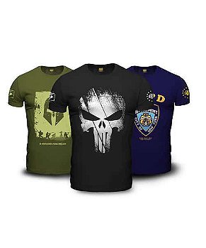 Kit 3 Camisetas Masculinas Guerreiro Team Six