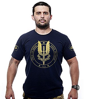 Camiseta Masculina Britânica SAS Special Air Service Gold Line Team Six Brasil