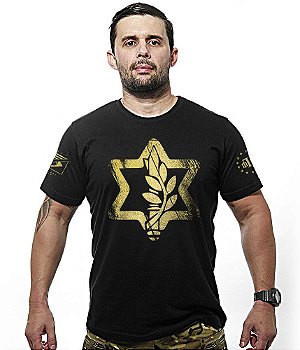 Camiseta Masculina Israel Defense Gold Line Team Six Brasil