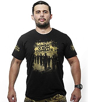 Camiseta Masculina Honor Combati o Bom Combate Gold Line Team Six Brasil