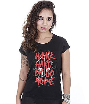 Camiseta Academia Baby Look Feminina Work Hard Or Go Home Team Six Brasil