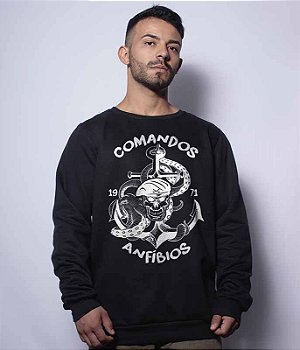 Casaco Básico de Moletom Comandos Anfíbios Team Six Brasil