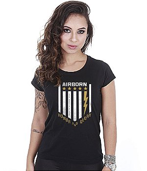 Camiseta Baby Look Feminina Airborn Team Six Brasil