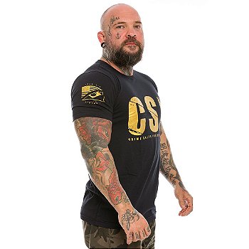 Camiseta Masculina CSI Crime Scene Investigation Gold Line Team Six Brasil