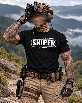 Camiseta Masculina Sniper Operator AS50 Secret Box Team Six Brasil