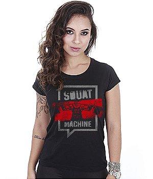 Camiseta Academia Baby Look Feminina Squat Machine Team Six Brasil