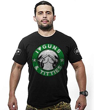 Camiseta Masculina I Love Guns and Titties Team Six Brasil
