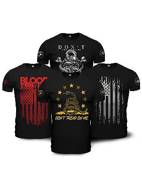 Kit 4 Camisetas Masculinas Pretas Don't Tread On Me Team Six Brasil
