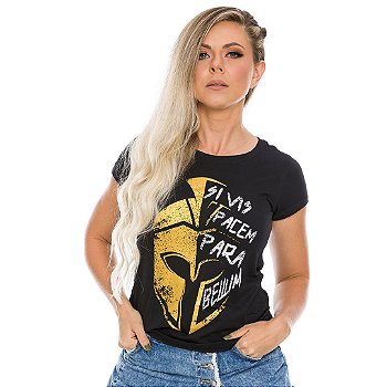 Camiseta Baby Look Feminina Si Vis Pacem Para Bellum Sparta Team Six Brasil