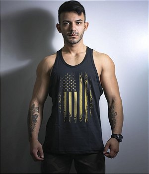 Camiseta Regata EUA Defense Gold Line Masculina Team Six Brasil