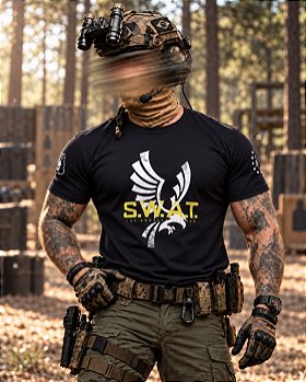 Camiseta Masculina SWAT Even Cops Dial 911 Secret Box Team Six Brasil