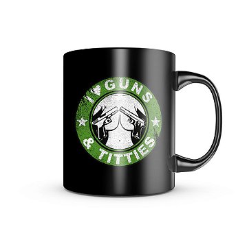 Caneca Dark Militar I Love Guns and Titties