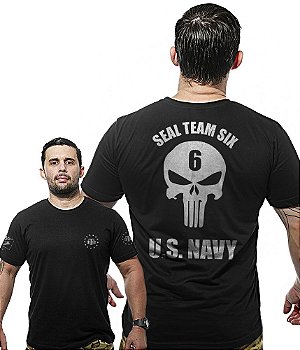 Camiseta Masculina Wide Back Punisher Seal US Navy Team Six Brasil