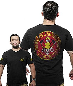 Camiseta Masculina Wide Back Bombeiro Civil Profissional Team Six Brasil