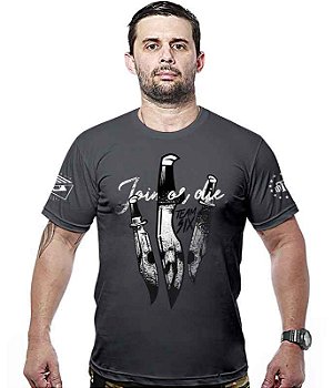 Camiseta Masculina Concept Line Tactical Knife Join Or Die Hurricane Team Six Brasil