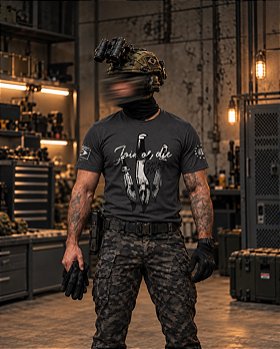 Camiseta Masculina Concept Line Tactical Knife Join Or Die Hurricane Team Six Brasil