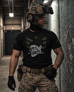 Camiseta Masculina Concept Line Knife Skull Squad Team Six Brasil
