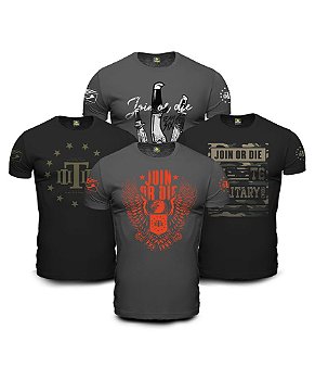 Kit 4 Camisetas Masculinas Concept Line Join Or Die Team Six