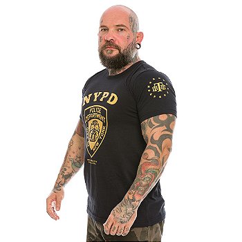 Camiseta Masculina New York City Police Department NYPD Gold Line Team Six Brasil