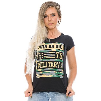 Camiseta Feminina Concept Line Baby Look Camu Join Or Die Team Six Brasil
