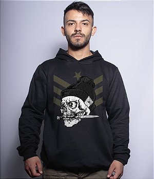 Casaco Militar Com Capuz Concept Line Knife Skull Squad Team Six Brasil