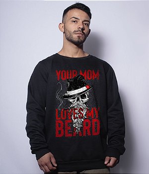 Casaco Básico de Moletom Instrutor Fritz Your Mom Loves My Beard Team Six Brasil