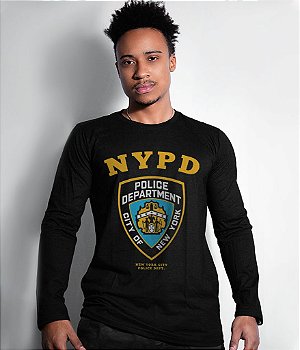 Camiseta Manga Longa Police Department NYPD Masculina Team Six Brasil