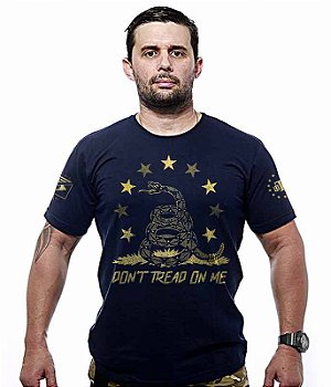 Camiseta Masculina Don't Tread On Me Snake Gold Line Team Six Brasil