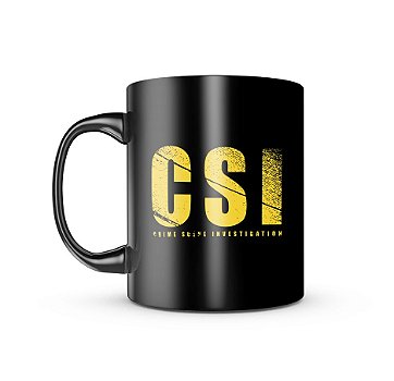Caneca de Porcelana Dark Militar CSI Crime Scene Invetigation Team Six Brasil