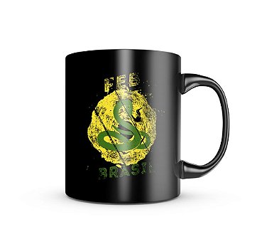 Caneca de Porcelana Dark Militar FEB Força Expedicionária Brasileira Team Six Brasil