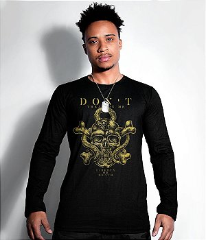 Camiseta Manga Longa Don't Tread On Me Snake Gold Line Masculina Team Six Brasil