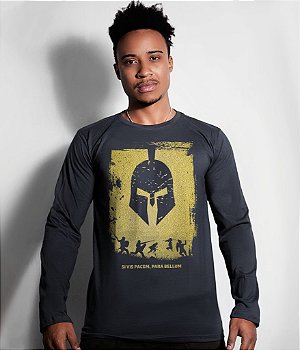 Camiseta Manga Longa Si vis Pacem Para Bellum Gold Line Masculina Team Six Brasil