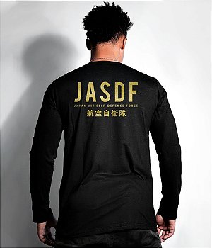 Camiseta Manga Longa JASDF Japan Air Self-Defence Force Gold Line Masculina Team Six Brasil