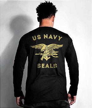 Camiseta Manga Longa original Navy Seals Gold Line Masculina Team Six Brasil